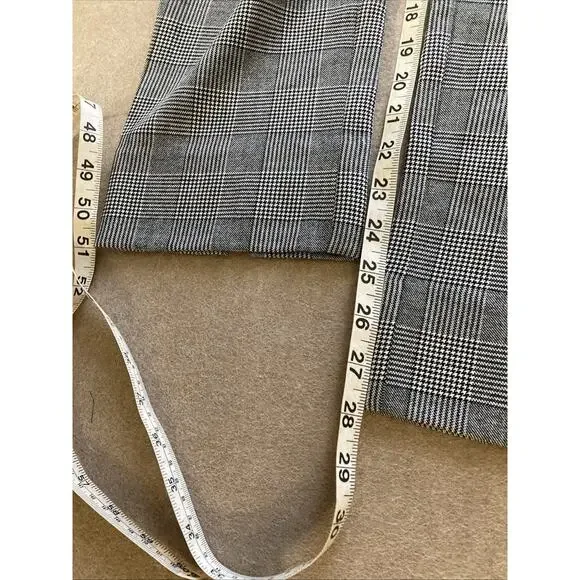 Gretchen Scott Wall Street Plaid Gripeless Pull On Pants Sz S New Black White - Picture 7 of 8
